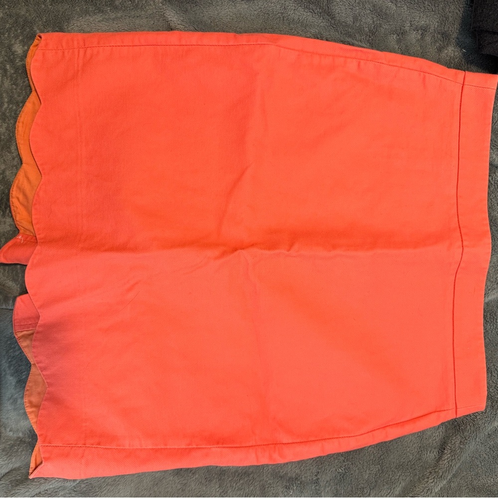 J.Crew Coral Skirt with Scalloped Hem